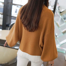 Load image into Gallery viewer, DRL 2019 New Winter Women Sweaters Fashion Turtleneck Batwing Sleeve Pullovers Loose Knitted Sweaters Female Jumper Tops 7color